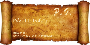Páll Iván névjegykártya
